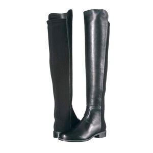 Stuart Weitzman Black Leather 5050 Over the Knee Boot